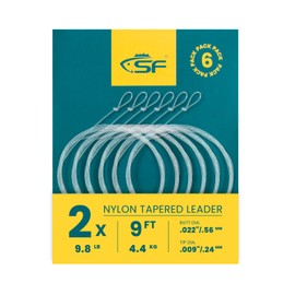SF Pre-Tied Loop for Fly Fishing Tapered Leader 9ft 2X Nylon (6 Packs)