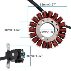 GOOFIT 12 Coil Motorcycle Magneto Stator Motor Accessories Replacement for CBX250 2004-2010 CBF250 2004-2009