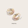 Women's Tri Color Twisted Hoop Earrings - Gold Silver and