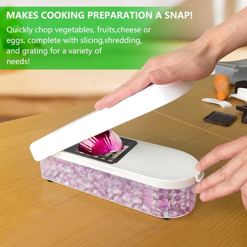 LHS Multifunctional Food Chopper - 10 in 1 Veggie Slicer,