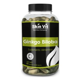 Ginkgo Biloba 550mg | 60 Cápsulas Skin Vit Súper Premium | Mejora Memoria, Concentración y Circulación