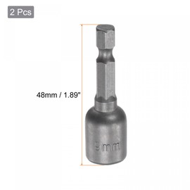 sourcing map Quick-Change Nut Driver Bit, 1/4" Hex Shank 9mm Magnetic Nut Setter Drill Bits, 1.89" Length, Metric 2 Pcs
