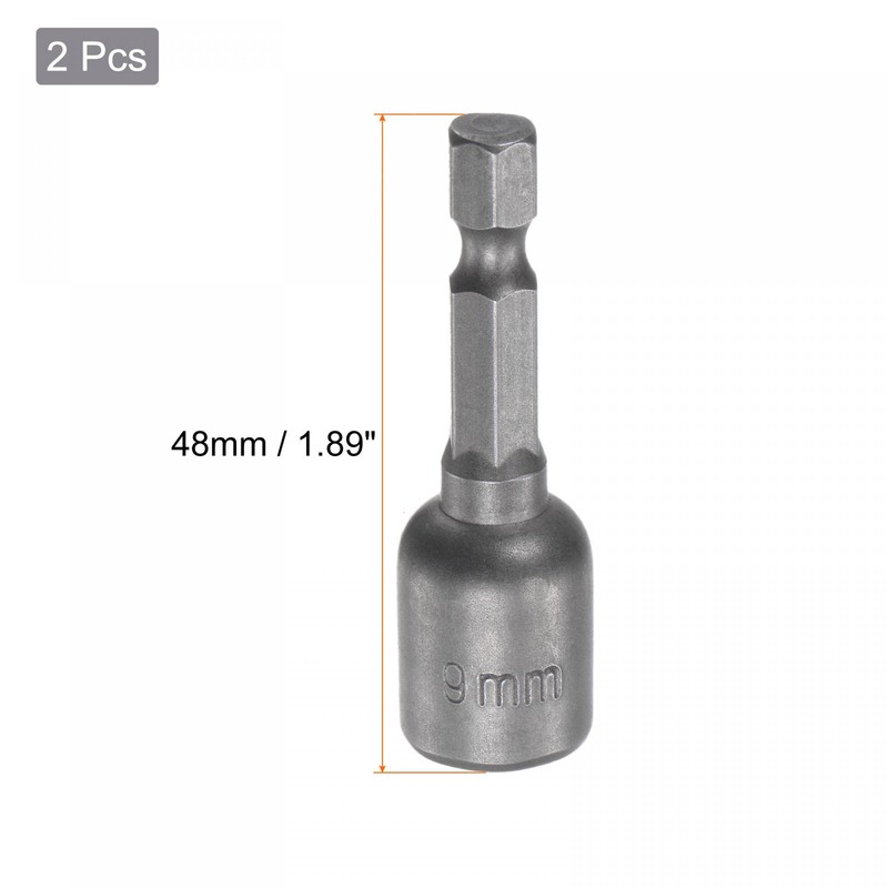 sourcing map Quick-Change Nut Driver Bit, 1/4" Hex Shank 9mm