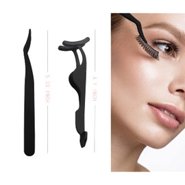 False Eyelash Tweezers Set Made of Stainless Steel for Eyelash Extension and Hair Removal, Perfect for Women, Beauty Tool