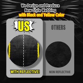 KJE 2 Pack Reflective 4 Inch Straps for Flatbed Trailer, 4" x 30' Black Heavy Duty Tie Down Truck Flatbed Straps, WLL# 5,500 lbs w/Flat Hooks Winch Straps, Cargo Control for Flatbed Truck