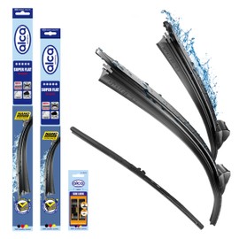 alca® Windscreen Wiper Set with Rear Wiper for VW Golf Plus (01.2005-01.2009) Super Flat Bar Wiper Front and Rear Wiper