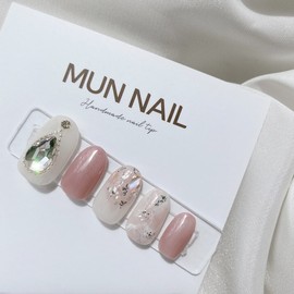 MunNail Lovely Mother of Pearl Nail Tips - Lipstick / MunNail 러블리자개네일팁 - 립스틱