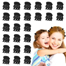 Mini Haarspangen, 24 Stück Kleine Haarklammer Set, Schwarz Kunststoff Haarklaue, Haarklauenclip Klein für Feines Haar, Rutschfestem Jaw Clips, ideal für Kinder Mädchen Frauen Damen