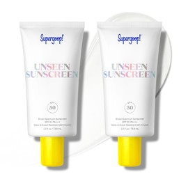 Supergoop! Unseen Sunscreen SPF 50 Invisible Sun Protection for Face - Broad Spectrum Face Sunscreen + Makeup-Gripping Primer - Weightless, Scentless, Oil Free - All Skin Types - 2.5 fl oz, 2 Pack