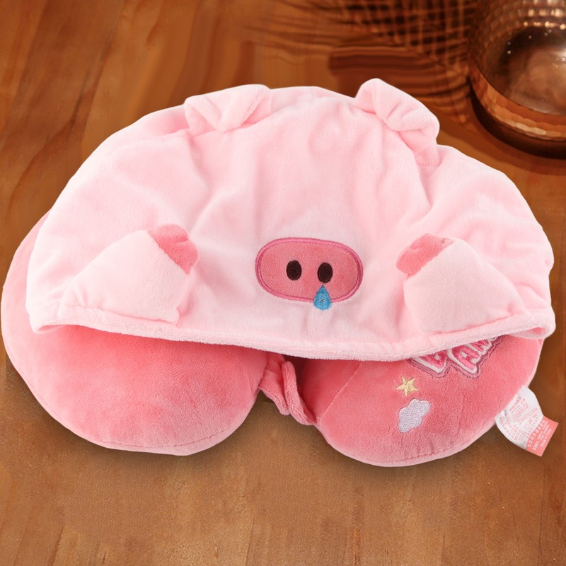Hooded Neck Pillows Hoodie U Shape Travel Pillow Head Chin