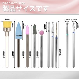 Nail Machine Drill Bits, Nail Bits, Nail Drill Bit Set, Nail Machine Bits, Multi-Function Nail Bits, Cuticle Treatment, Exfoliation, DIY Nail Tool, Durable, Abrasion Resistant, For Removing Cuticles of Sculpture Gel and Acrylic Nails, Set of 10