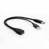 ALINNA Black USB 3.0 Female to Dual USB Male Extra