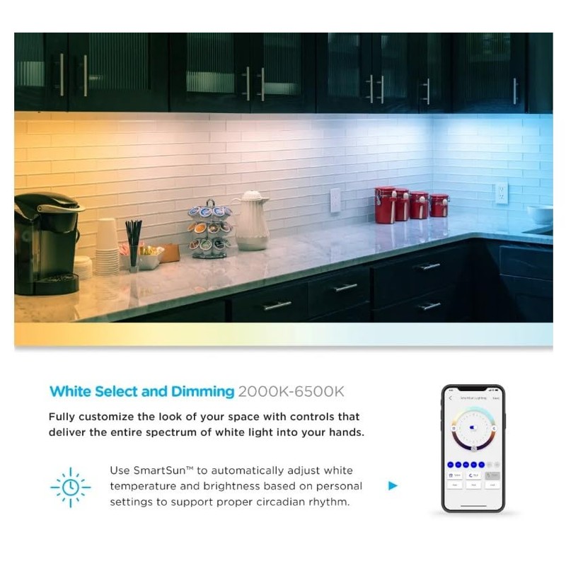 Enbrighten 24in. LED Wi-Fi Light Fixture, White, 58261-T1