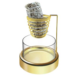 Hyack Palo Santo Saucer, Ash-Proof Incense Holder, Stylish, Multi-functional Incense Burner, Metal (Gold)