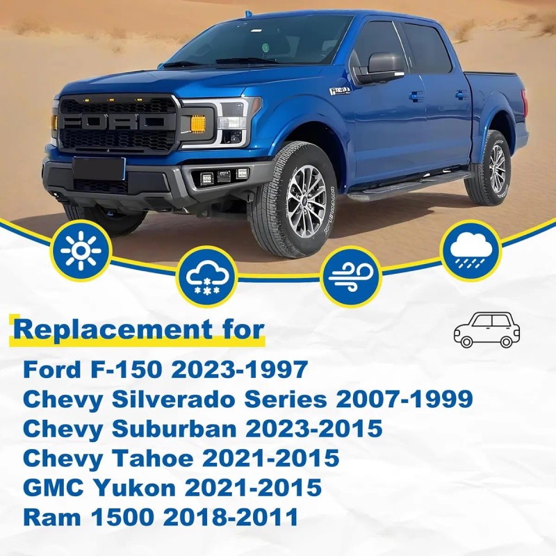 Limpiaparabrisas De Repuesto Para Ford F-150 Chevy Silverado Negro