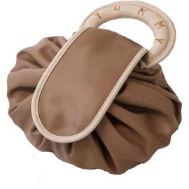 Lay Flat Drawstring Make up Bag, 1Pc Flat Lay Makeup Bag,Drawstring Makeup Storage Bag,Lazy Drawstring Makeup Bag, Lazy Drawstring Cosmetic Bag,Lazy Drawstring Makeup Bag Flat Lay Makeup Bag, Brown