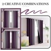 Yakamok 100% Blackout Curtains 63 inches Long,Room Darkening Purple Curtains
