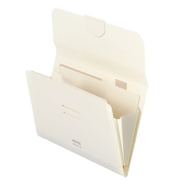 Kokuyo Novita Document File, Open Wide, Envelope Size, 6 Pockets, Off-White, F-NV951W