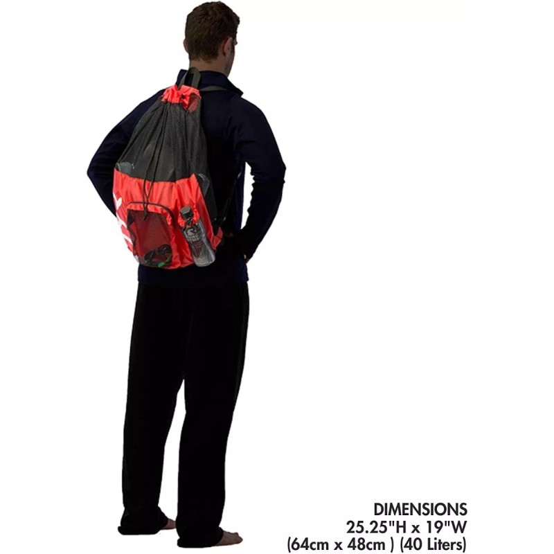 TYR Mochila Red Para Natacion Negra Tyr Big Mesh Mummy