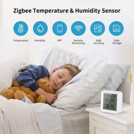 eMylo Temperature Sensor, Zigbee Humidity Sensor for Remote Monitoring and Home Automation, Compatible with Alexa and Google Home, Works with Tuya Smart/Smart Life APP