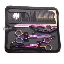 generic Set Básico De Peluquería En Estuche De Cuero Dragón Púrpura