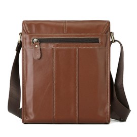 Henmifyer Leather Messenger Sling Crossbody Shoulder Bag for Men Travel Work Business Magnetic Buckle Adjustable straps (Brown6)