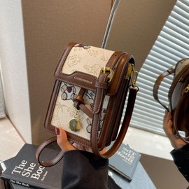 Ant Women's Smartphone Pouch, Shoulder Bag, Purse Pochet, Cross-body Carry Pouch, Adjustable Length, Convenient to Carry, Lightweight, Stylish, Shoulder Pouch, Braun