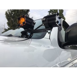 Ditch Light Brackets for 1995-2004 Toyota Tacoma 1st Gen | Hood-Hinge Mounted Brackets for LED Pod Lights | Driver & Passenger Side Pair | Made in The USA | Rago Fabrication