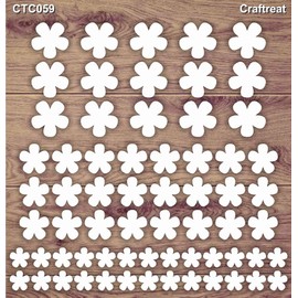 CrafTreat Laser Cut Chipboard Embellishments for Scrapbooking Mixed Media and Crafting - Flower 5 - Size: 5.5X6 Inches - Flower Embellishments for Card Making