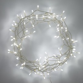 Lights4fun Indoor Fairy Lights with 100 White LEDs on 8m of Clear Cable Plug in Rocker Switch