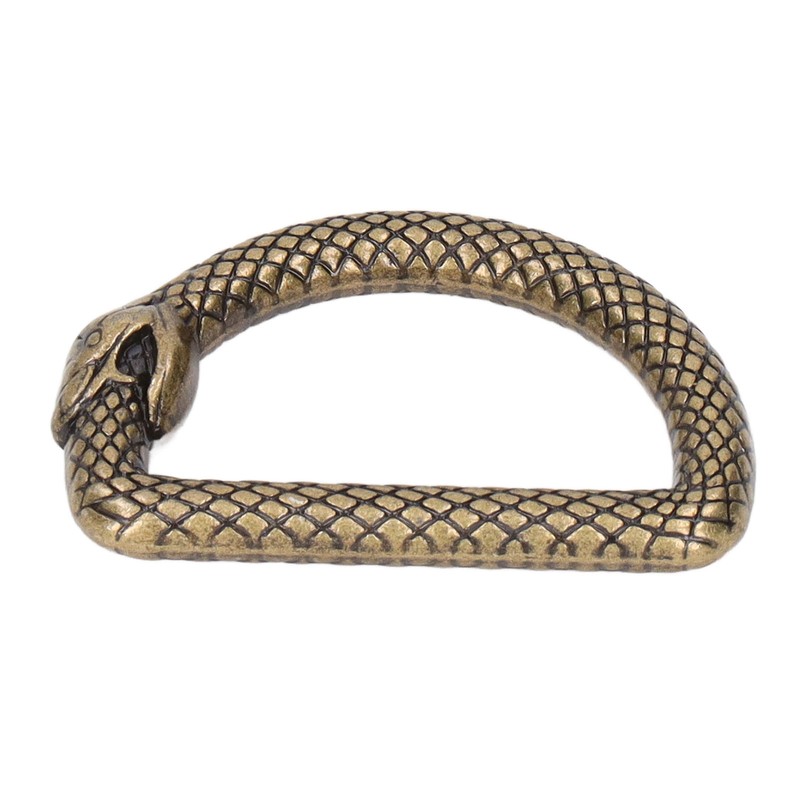 20Pcs Metal D Rings Snake Pattern Wear Resistant Metal Rings