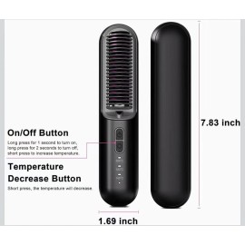 ANYASK Cordless Hair Straightener Brush,Upgraded Portable Hair Straightener Brush for