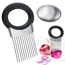 VZXZXE Onion Cutter Aid, Stainless Steel Onion Holder Suitable for Cutting Potatoes, Carrots, Onions, Vegetables, Meat, etc