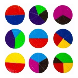 Hacer y Aprender Fracciones Circulares 11cm. Matemático De Plástico