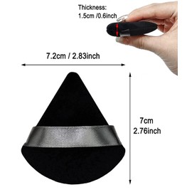 Triangle Makeup Powder Puff, Pack of 6 Face Sponge Powder Puff, Washable Reusable Makeup Sponge, Wet Dry Makeup Tool for Loose Powder or Foundation Blusher (Black White)