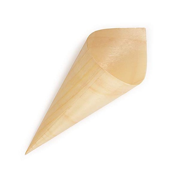 BambooMN Brand - 7.1" Tall x 2.75" Dia Disposable Wood Cones - 300 Pieces
