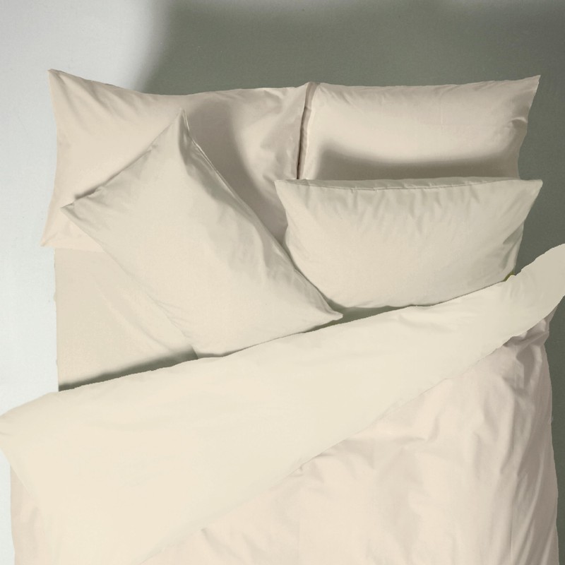 Plain Dyed Cotton Percal Cream 200TC Flat Sheet 210 x