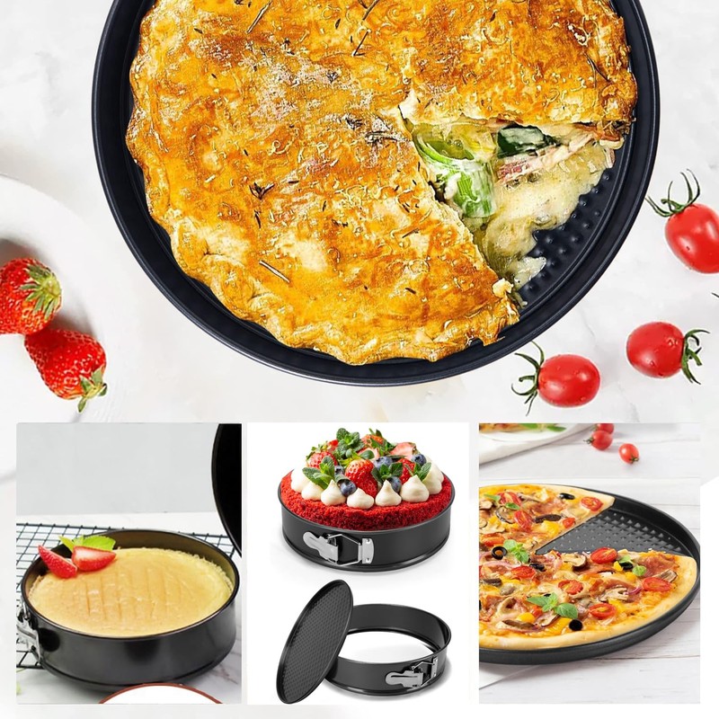 Springform mit Flachboden 24 cm runde Backform mit Antihaftbeschichtung, runde