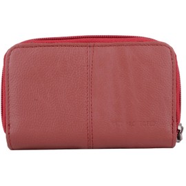 Womens Genuine Leather Bi-Fold RFID Protected Money/Coin Holder/Pouch/Purse - Red