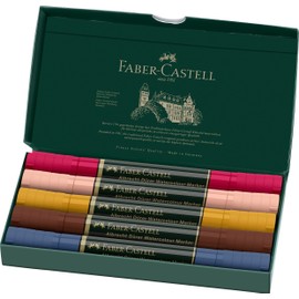 Faber-Castell Albrecht Dürer 160307 Watercolour Marker with Double Tip for Flat and Precise Paint Application, Pack of 5, Portrait, Colourful