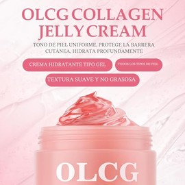Crema de gelatina de colágeno, una crema hidratante con textura de gel para pieles radiantes y regordetas, contiene colágeno hidrolizado e hialuronato