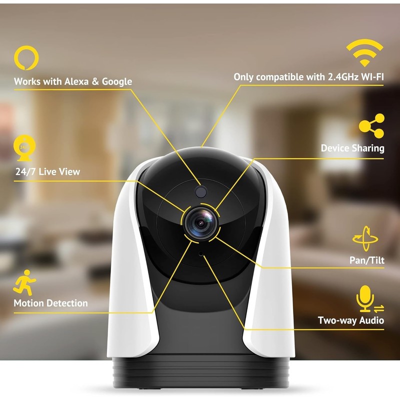 Baby Monitor, 2K Security Camera, PT Cameras for Home Security,