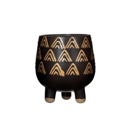 Sass & Belle Wax Resist Triangles Black Leggy Planter