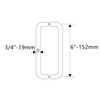 Ranbo Brushed Nickel 6" （CTC） Tubular Back-to-Back Shower Door Handle，3/4"
