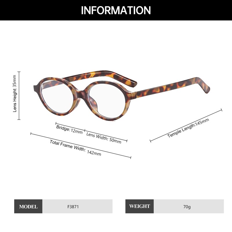 YAMEIZE Oval Blue Light Glasses Women Men - Small Anti