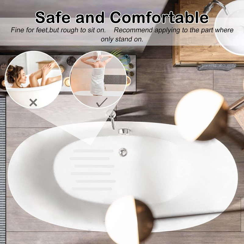 S&X Non Slip Bath Stickers,0.75-Inch by 11-Inch,12 Strips Per Pack
