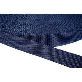 Jajasio Polypropylene Webbing Strap 25 mm Wide, 1.2 mm Thick, in 41 Colours, 27 - Dark Blue, 6 Metres
