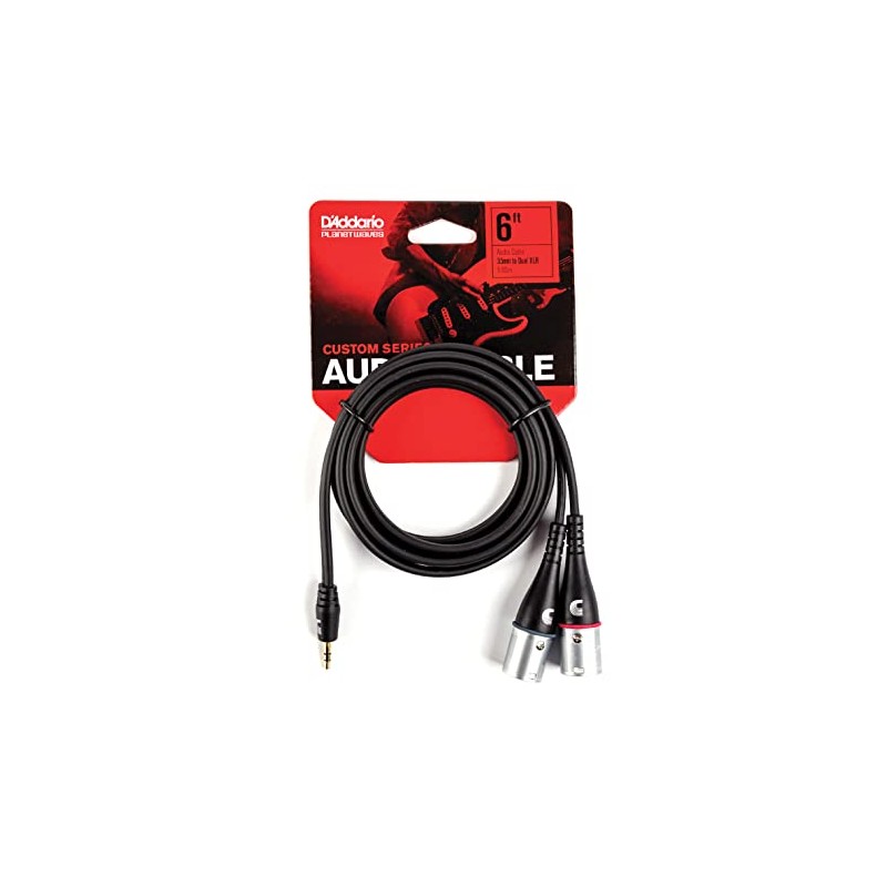 D'Addario Accessories Custom Series Cable de audio de 3,5 mm