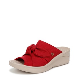 Bzees For Lifestride Women's Smile Wedge Sandal, Fire Red, 10
