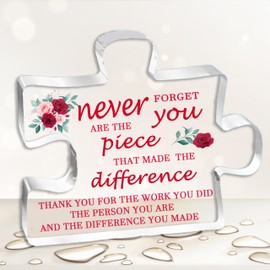 Gifts for Coworker-Unique Coworker Acrylic Puzzle-Shaped Plaque Desk Decorations Present for Coworker Gifts, Christmas Birthday Gifts, Inspirational Gifts